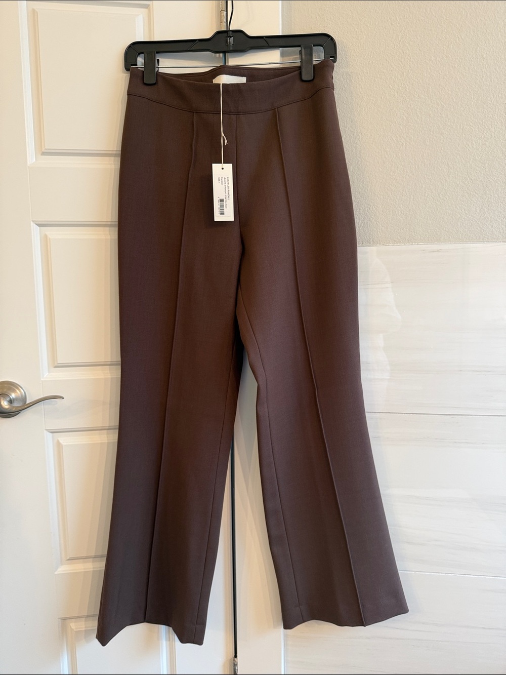Loeffler Randall Espresso Jeanne Straight Stretch Pant